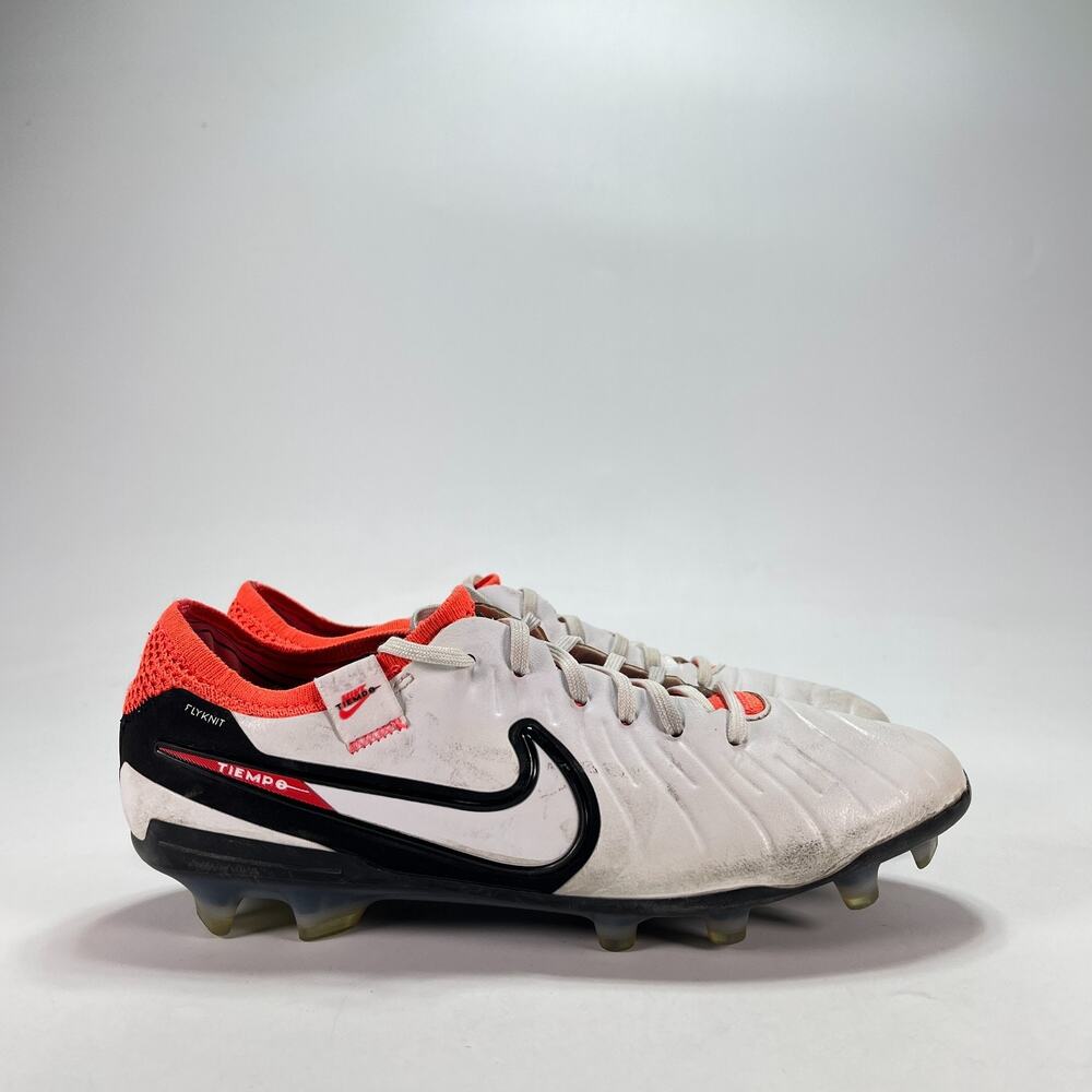 Nike Tiempo Legend 10 Elite FG White Black Soccer Cleats DV4328-100 Youth Sz 6.5